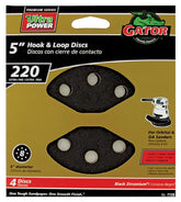 Gator 7720 Sanding Disc, 5 in Dia, 220 Grit, Extra Fine, Zirconium Oxide Abrasive, Vented